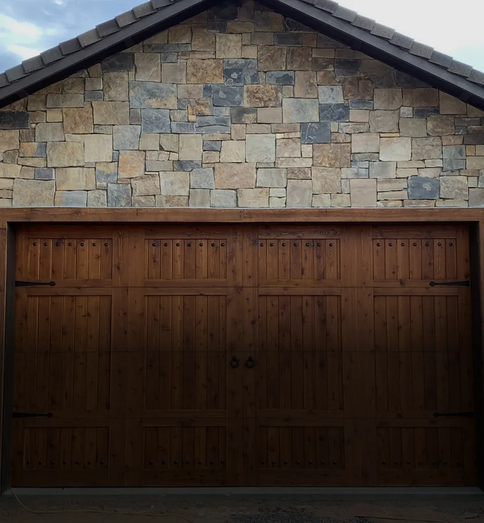 Wood garage door